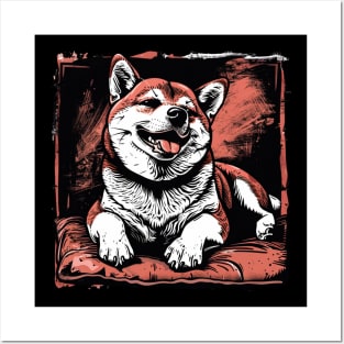 Retro Art Shiba Inu Dog Lover Posters and Art